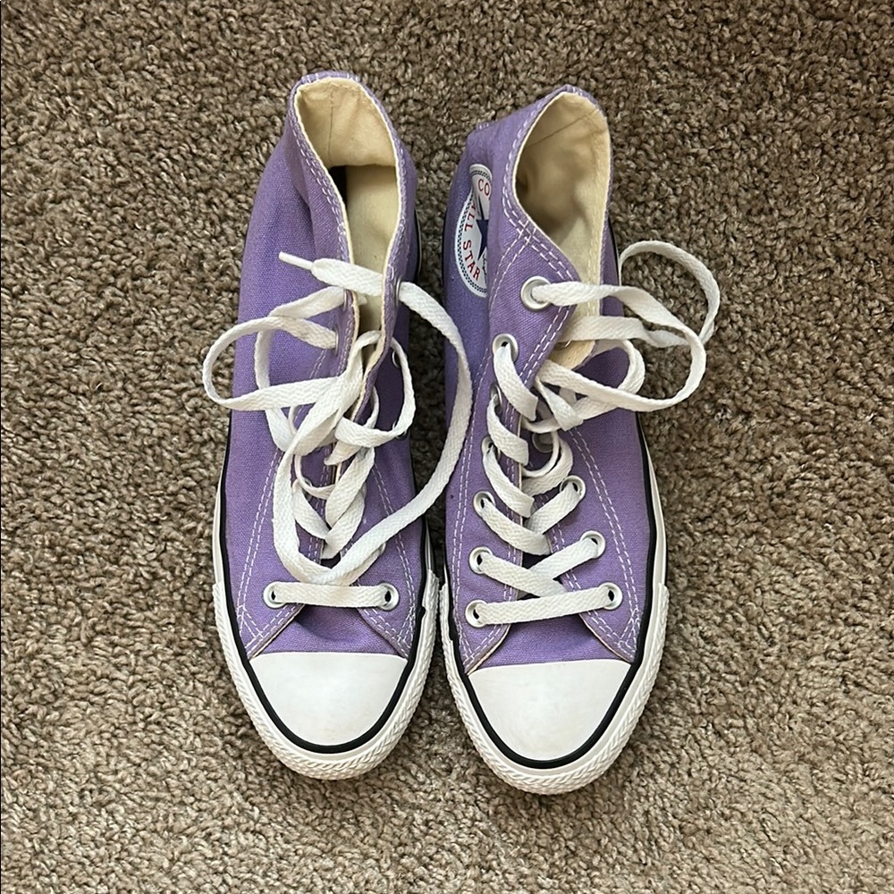Converse Lavender High-Tops with White Accents